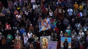 Demonstration gegen Europride in Belgrad