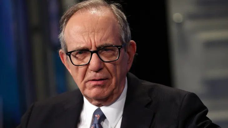 Pier Carlo Padoan bei einem Fernsehauftritt in Rom