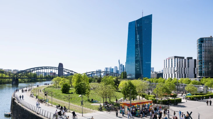 Das Gebäude der Europäischen Zentralbank in Frankfurt am Main