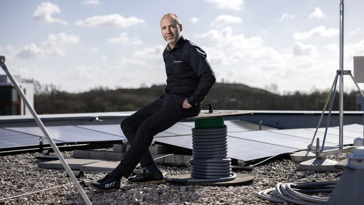 Martin Flechsig, buchstäblich oben angekommen