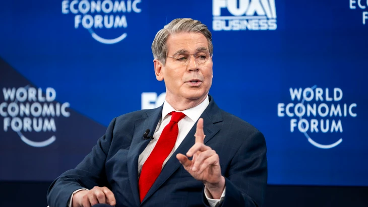 der amerikanische Finanzminister Scott Bessent am Montag in Davos