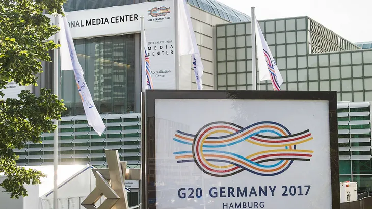 Das Medienzentrum für Journalismus, das anlässlich des G-20-Gipfels in Hamburg eingerichtet wurde.