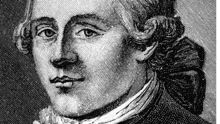 Jakob Michael Reinhold Lenz,1751 bis1792, in einem Kupferstich nach einer Zeichnung von Heinrich Pfenniger aus den letzten Lebensjahren des Dichters