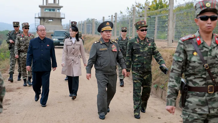 Kim Yo-Jong, die Schwester von Kim Jong-un, bei einem Besuch im Grenzgebiet