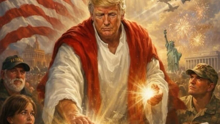 Selbstironisch meint er das wohl nicht: Donald Trumps Bildgebung auf Truth Social.