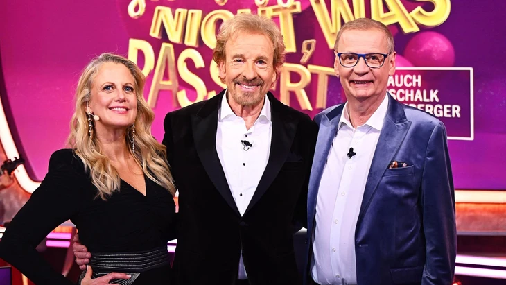 Barbara Schöneberger, Thomas Gottschalk und Günther Jauch in „Denn sie wissen nicht, was passiert“