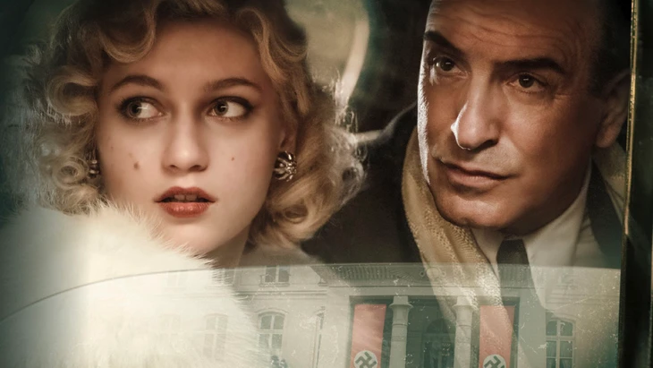 Nastya Golubeva Carax und Jean Dujardin in „Les Rayons et les ombres“