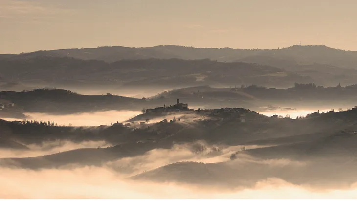 In dieser herrlichen Landschaft wurde entsetzlich gekämpft: Blick aufs Piemont in der Umgebung von Alba.