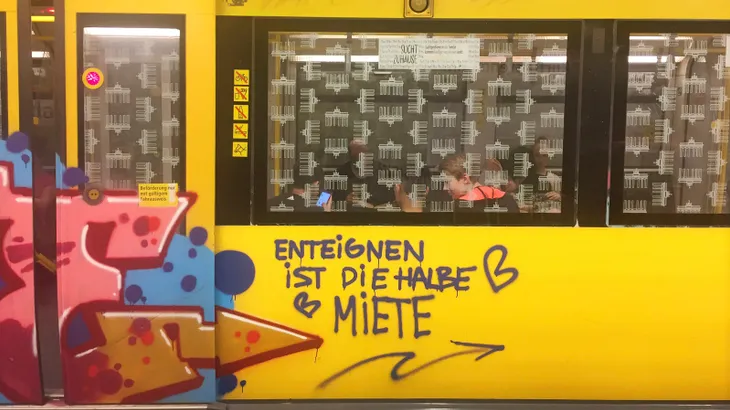 Graffiti auf einem Berliner U-Bahn-Waggon