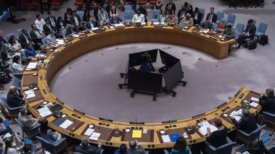 Eine Sitzung des UN-Sicherheitsrats im Hauptquartier der Vereinten Nationen.