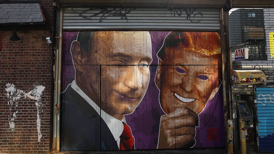 Street Art im New Yorker Stadtteil Brooklyn: Die politische Wandmalerei des Künstlers Damien Mitchell ist mittlerweile zu einer Attraktion geworden.