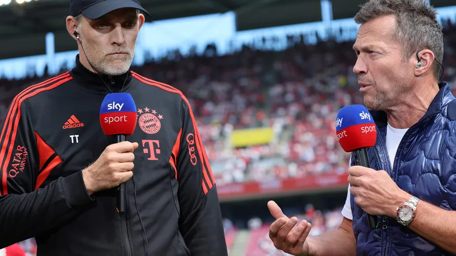 Bayern-Trainer Thomas Tuchel (links) und Sky-Experte Lothar Matthäus (Bild von Mai 2023)