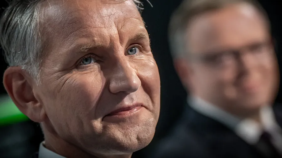 Höcke und Voigt beim TV-Duell im April in Berlin