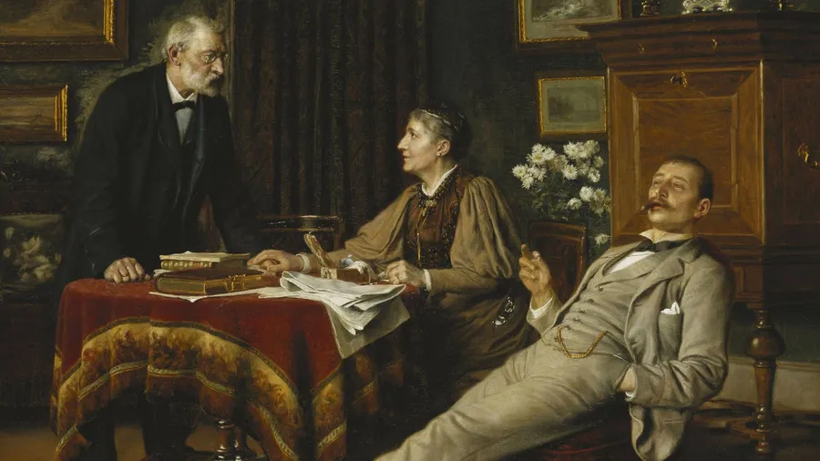Das Bild „Der Erbe“, gemalt vom dänischen Künstler Wenzel Ulrik Tornoe im Jahr 1896.