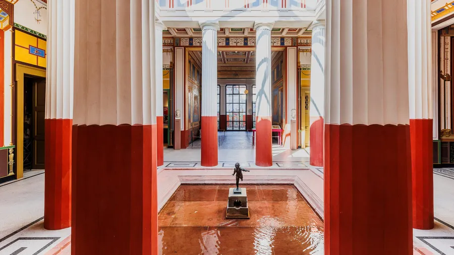 Gestaltet nach römischem Vorbild: Blick in das Atrium des Pompejanums