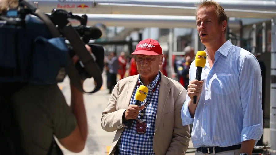 RTL-Moderator König mit Formel-1-Experte Lauda: immer weniger Menschen schauen zu