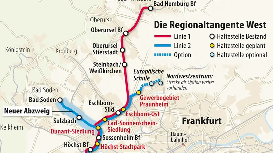 Stand der Planungen: Durch das sogenannten „Flügeln“ können zwei Strecken von einer Linie bedient werden.