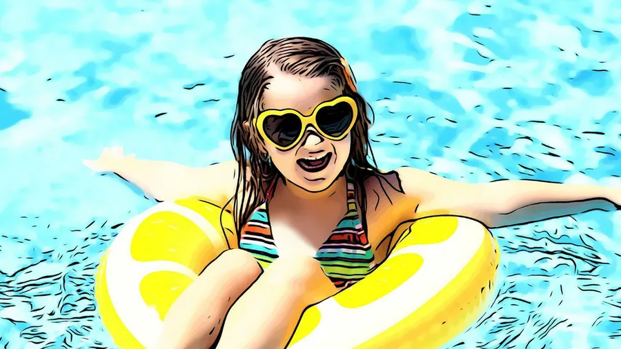 Alles erscheint so kinderleicht: Badespaß im Sommer