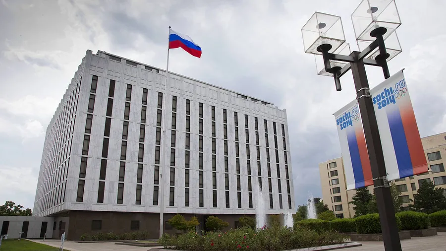 Diese Aufnahme aus dem Jahr 2013 zeigt einen Teil des Komplexes der russischen Botschaft in Washington
