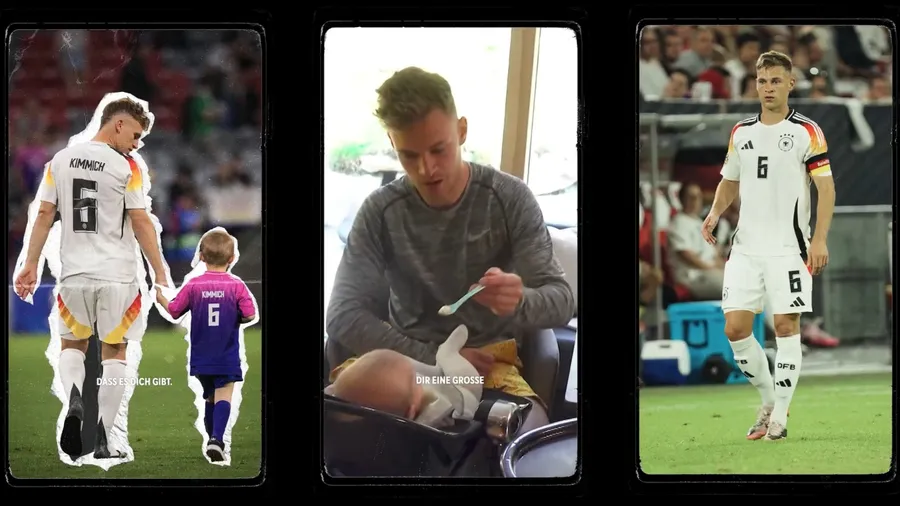 DFB-Kapitän Joshua Kimmich kann nicht nur kicken, er ist auch ein familiäres Allroundtalent.