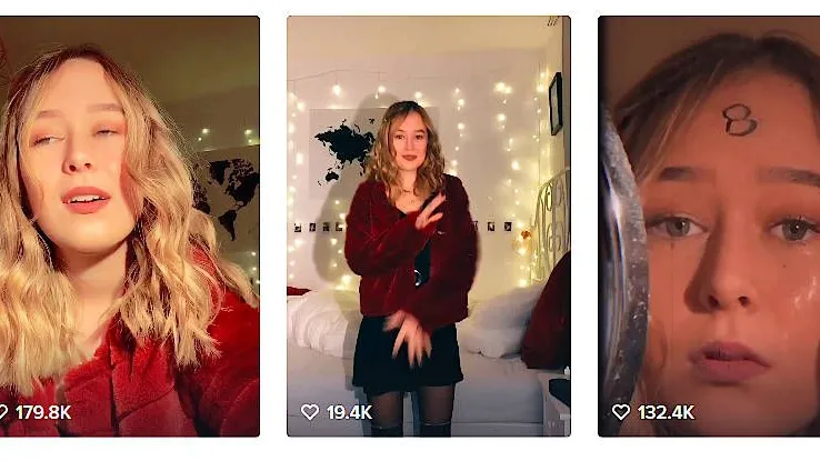 So präsentiente sich Laura Sophie bislang auf TikTok: Eine Mischung aus Tanzeinlagen, Alltags-Banalitäten und Lippensynchronisation.