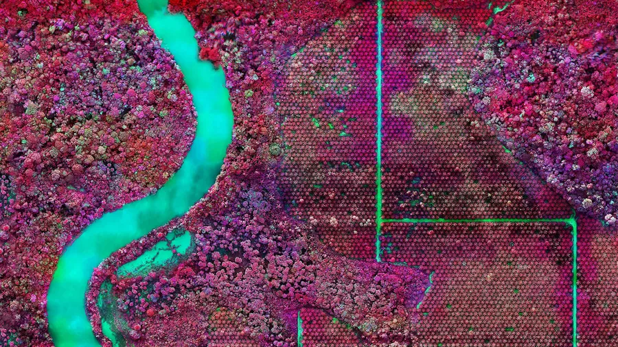 Der Regenwald muss Plantagen weichen: Richard Mosse, „Palm Plantation“, 2021 (Detail) aus derSerie „Tristes Tropiques“