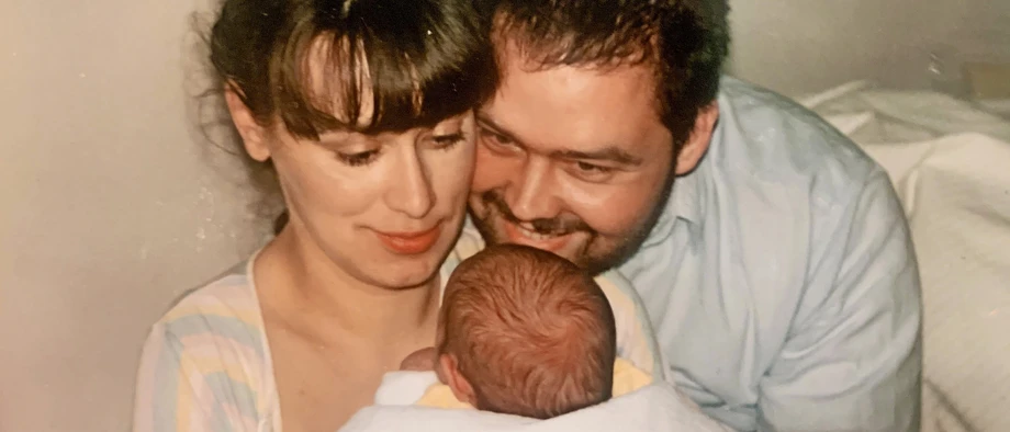 Michael und Beate Kreuter als frischgebackene Eltern in den Neunziger Jahren.