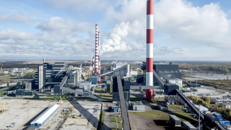 Das Kraftwerk Auvere in Estland vor dem Angriff