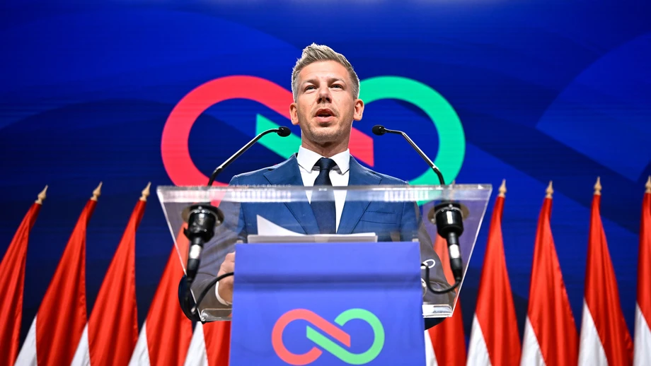 Péter Magyar am 13. April in Budapest