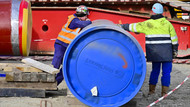 Arbeiter der Nord Stream 2 Pipeline im März 2019 Arbeiter der Nord Stream 2 Pipeline im März 2019