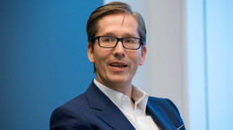 Der Vorstand der Deutschen Bank Frank Strauß beim Interview mit der F.A.S.