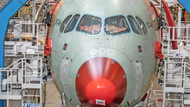Hier noch ohne Lack: Endmontage des Airbus A350 in Toulouse Hier noch ohne Lack: Endmontage des Airbus A350 in Toulouse