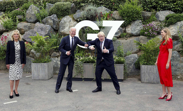 Joe Biden und Boris Johnson am Donnerstag  in Carbis Bay