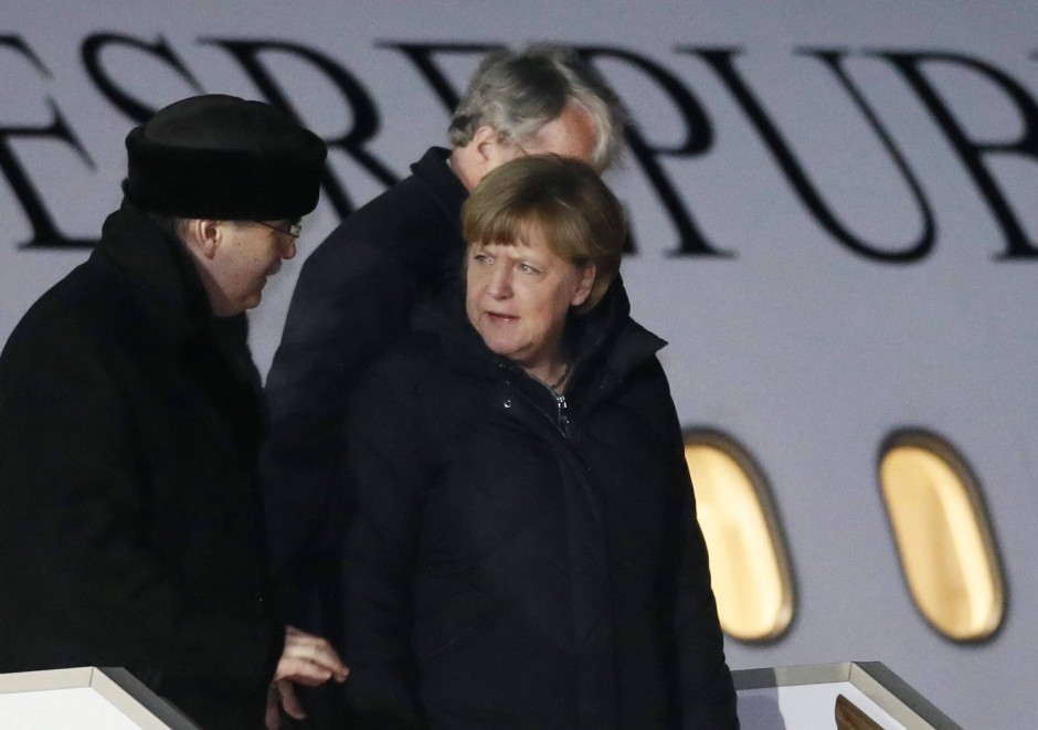 Angela Merkel trifft in Moskau ein