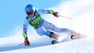 Durch den Schneestaub: Mikaela Shiffrin siegt im Riesenslalom der Frauen.