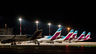 Eurowings-Maschinen am Flughafen in Hamburg Eurowings-Maschinen am Flughafen in Hamburg