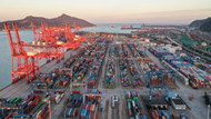 Container am Lianyungang Hafen Container am Lianyungang Hafen