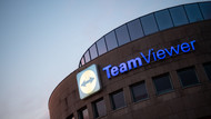 Das Logo des Software-Herstellers Teamviewer am Hauptsitz in Göppingen Das Logo des Software-Herstellers Teamviewer am Hauptsitz in Göppingen