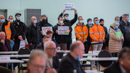 Abellio-Mitarbeiter demonstrieren in Essen Abellio-Mitarbeiter demonstrieren in Essen