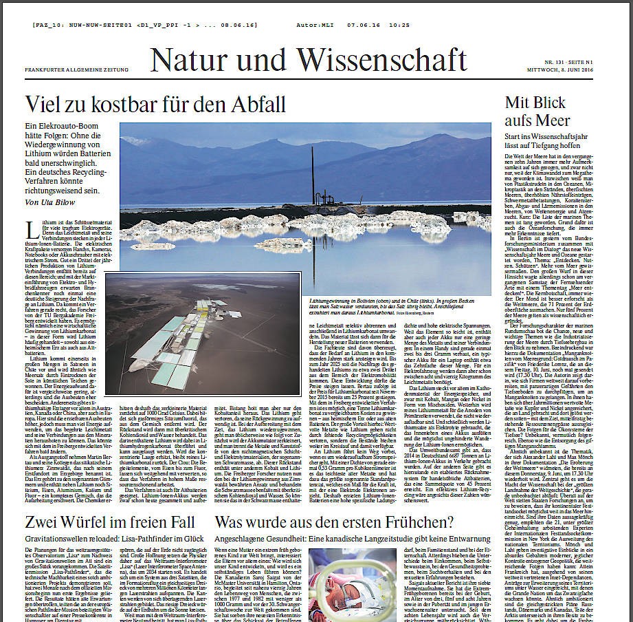 Bilderstrecke zu: Heute in der Zeitung: Begehrtes Leichtmetall - Bild 1 von 2 - FAZ