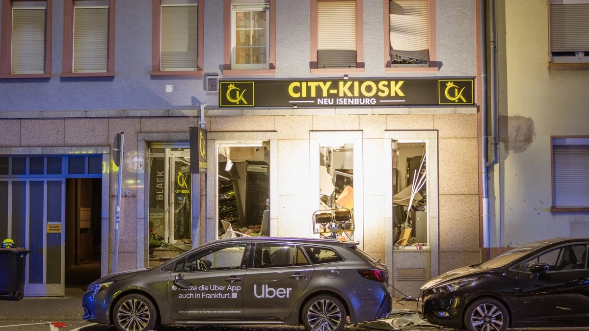Der Kiosk wurde durch die Detonation massiv beschädigt. - 5vision