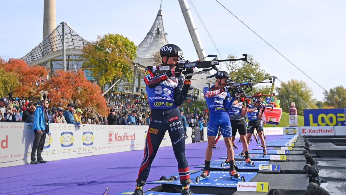 Roller statt Ski: In München testen die Biathleten ein neues Projekt. - Sven Simon