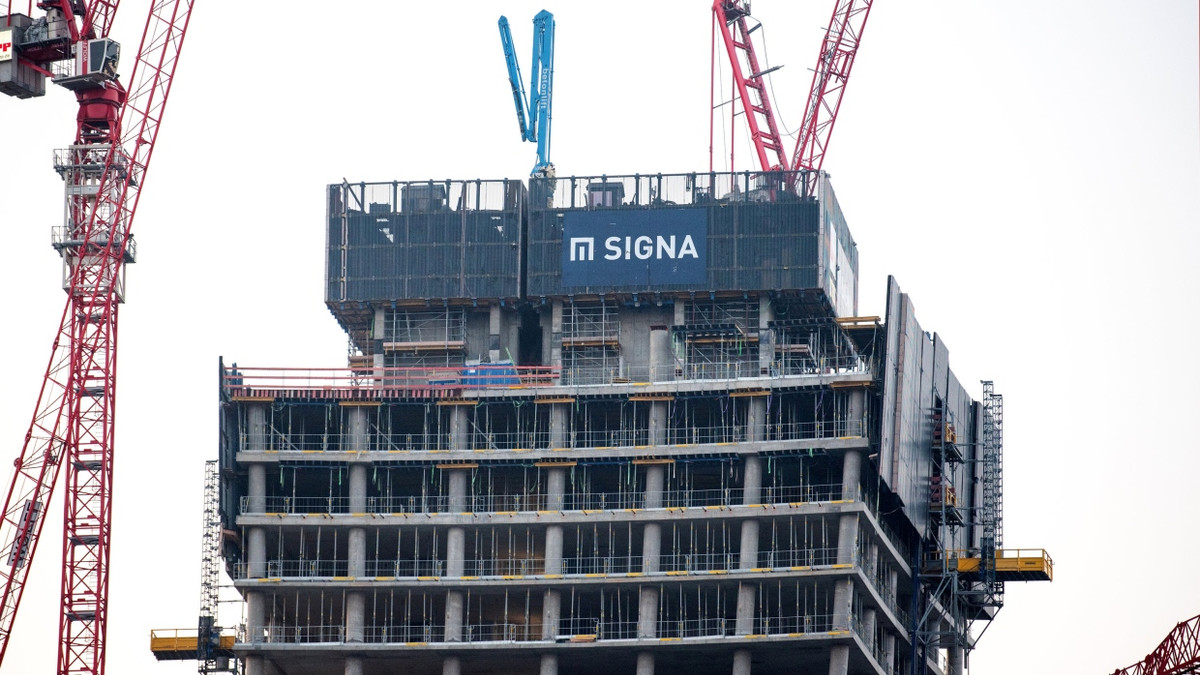 Elbtower in Hamburg: Blick auf die Baustelle des Signa-Bauprojekts im März 2024 - dpa