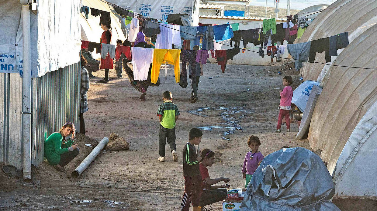 Flüchtlingslager von vertriebenen Jesiden im Nordirak.