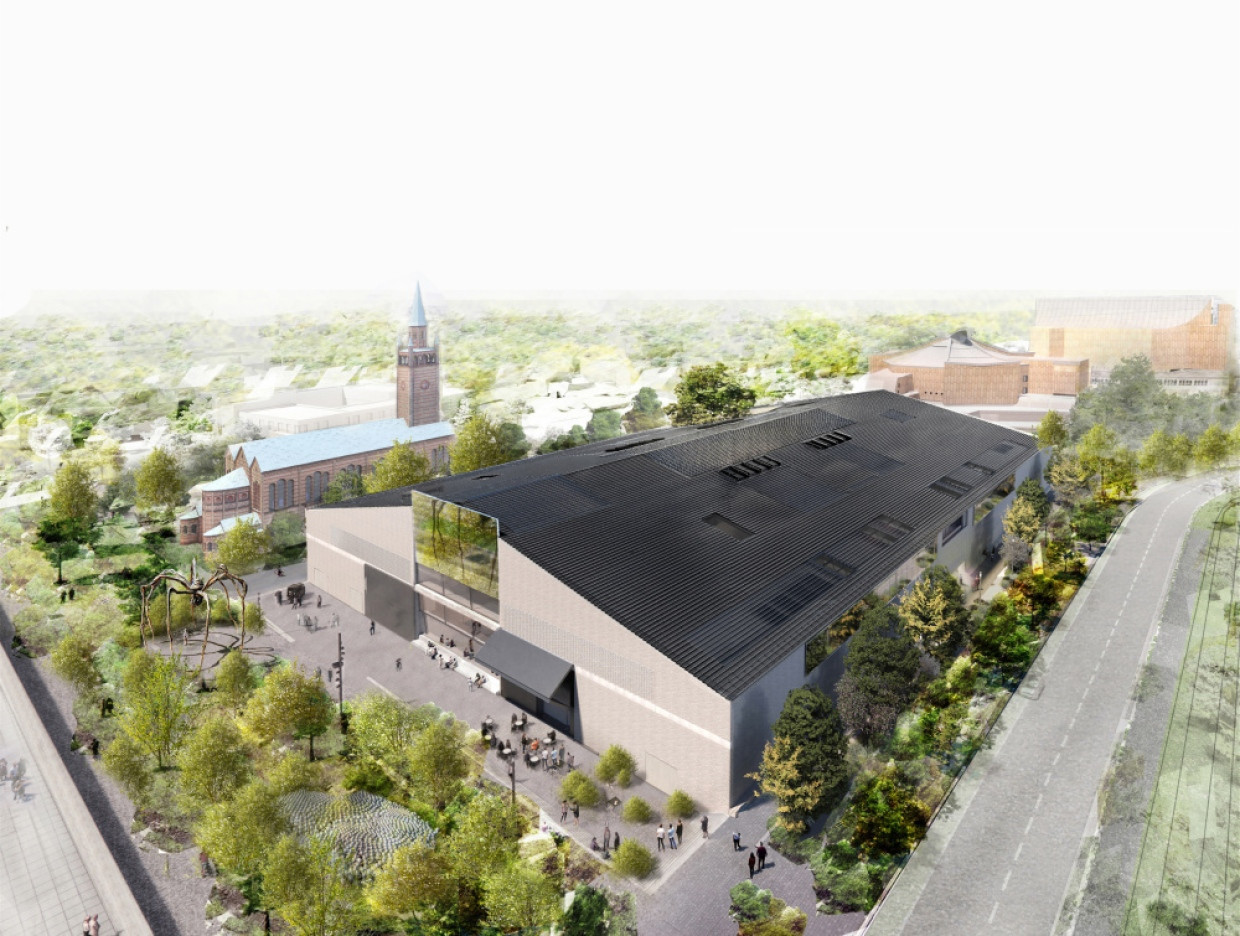 Simulation eines städtischen Raums: Computeransicht des fertigen Museums „berlin modern“