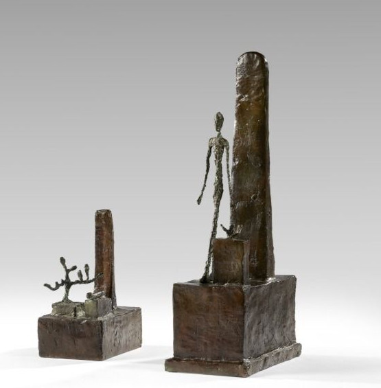 Bei Artcurial: Alberto Giacometti, „Ensemble de deux bronzes 1.Projet pour un monument à Gabriel Péri“, 1946, Bronzeguss um 1993/94, Höhe etwa 39 Zentimeter, Taxe 6,5 bis 9,5 Millionen Euro