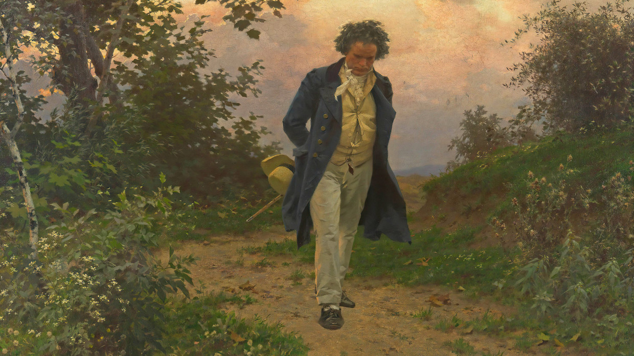 Julius Schmid (1854-1935): „Ludwig van Beethoven beim Spaziergang“, Öl auf Leinwand, ca. 1901