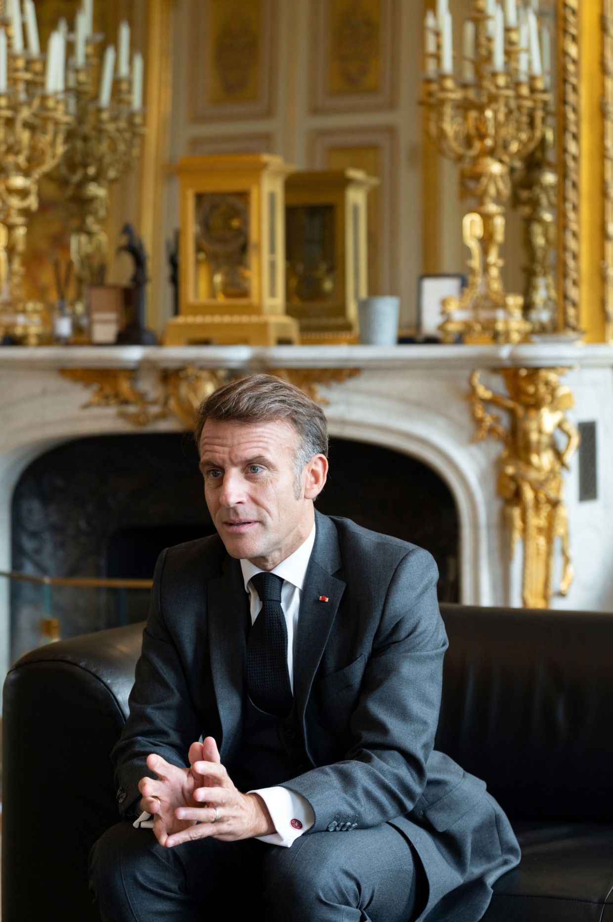„Die Deutschen können also beruhigt sein“: Macron am 30. September beim Exklusivinterview mit der F.A.Z. im Elysée-Palast.
