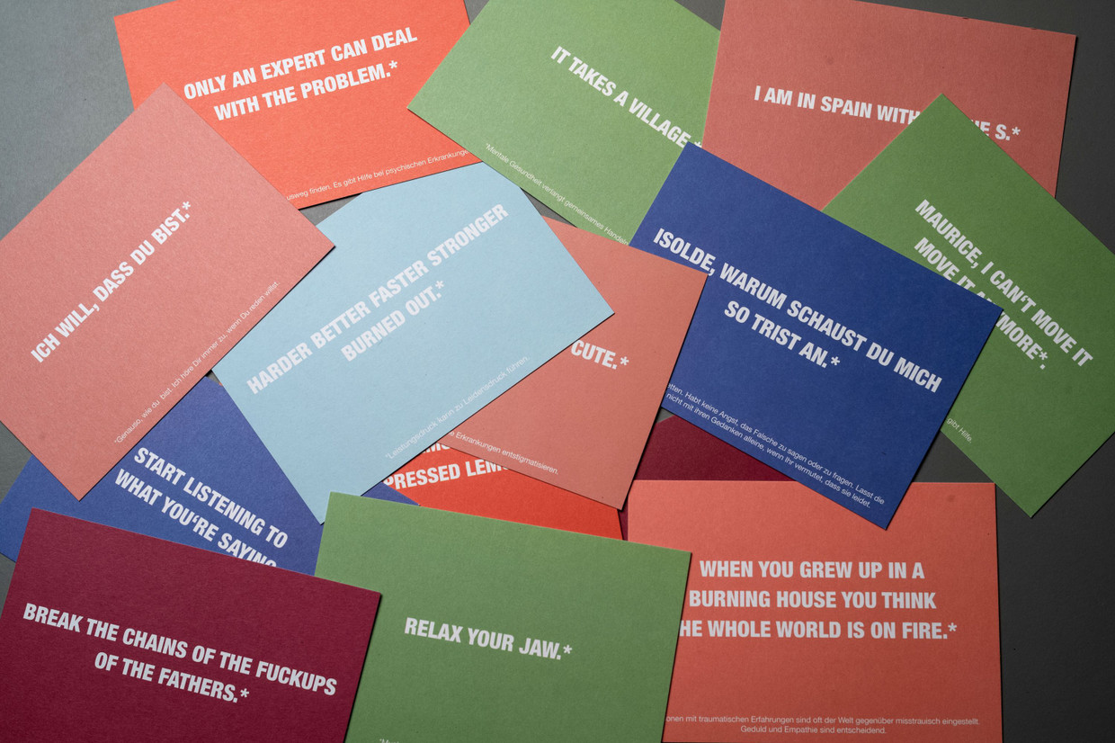 Isolde, warum schaust du mich so trist an: Auf den Postkarten von Tomoni stehen nicht nur eingängige Sprüche. Sie geben auch Hinweise für den Umgang mit psychischen Erkrankungen.