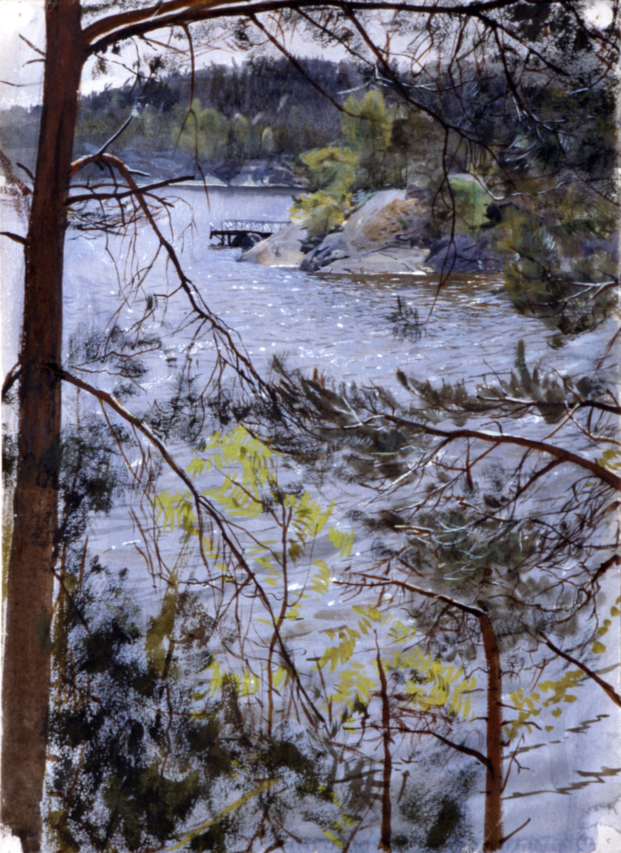 So fangen wahrscheinlich nur Skandinavier das Glitzern der Seen ein: Anders Zorns Aquarell „Die Kirchenbucht bei Lidingö“, 1883